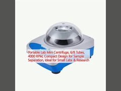 Przenośna minicentrifuga laboratoryjna, 6/8 rur, 4000 obrotów na minutę, kompaktowa konstrukcja do separacji próbek, idealna dla małych laboratoriów i badań