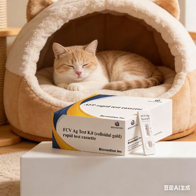 Feline FCV Antigen Rapid Test Kit with High Sensitivity and 5-10 Minute Results Using Double Antibody Sandwich Method
